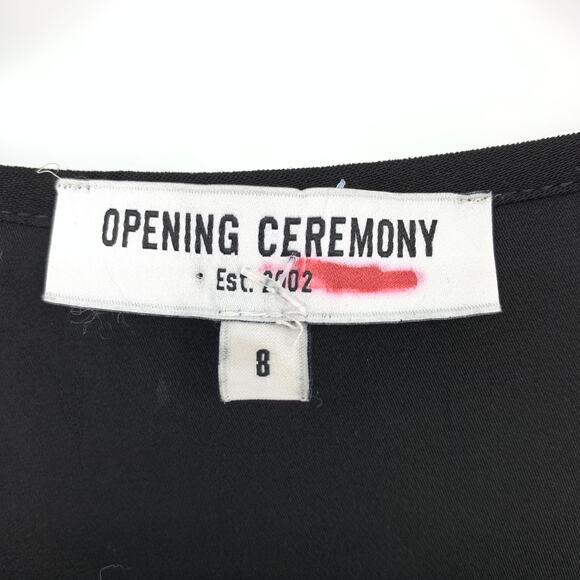 Opening Ceremony Women's Size 8 Black Sleeveless Ruffle Lace Up Mini Shift Dress - Picture 6 of 7